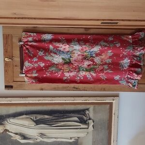 Vintage Ralph Lauren Beach House Red Fuchsia Ruffled King Pillowcases, set of 2